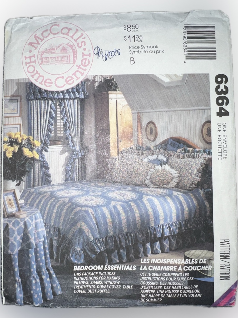 🍄VTG New McCall’s Home Center 6364 Comforter Curtains Pillow Uncut Pattern